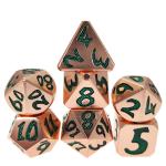 Light Green Copper Material Game Portable Sharp Metal Hand Pouring Polyhedral Dice Set for sale