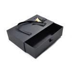 Black Kraft Paper Gift Box Candy Cookie Cloth T Shirt Scarf Pack Boxes With Ribbons for sale