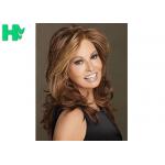 Ladies Brown Synthetic Hair Wigs Heat Resistant Fiber No Sheeding for sale