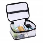 Double Zipper Travel Transparent PVC Cosmetic Bag for sale