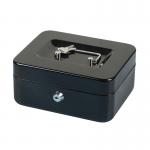 Black Metal Cash Storage Box With Money Tray And Key/Digital Lock for sale