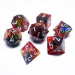 Red Gold Foil Resin Dice Set Handcraft Custom Color#Rpg#Dnd#Coc for sale