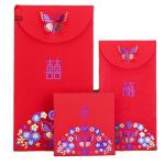 Gold Foil CMYK Custom Red Packet Paper Chinese Wedding Red Envelope for sale