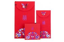 China Gold Foil CMYK Custom Red Packet Paper Chinese Wedding Red Envelope supplier