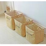 Jute Wicker Foldable Laundry Basket Stackable Dirty Clothes Hamper