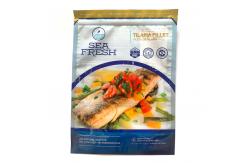 China PET PE White Stand Up Pouch With Window Sea Fresh Food supplier