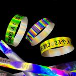 Factory Laser Glitter Paper Bracelets Event Custom Concert Festival Neon Rainbow Shiny Laser Promotional Paper Wristband for sale
