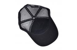 China Unisex Constructed Cotton Front 6 Panel Trucker Cap High Profile Crown supplier