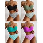 Green Bandeau Swimming Suits Bikini S for High-End E-commerce Platforms for sale