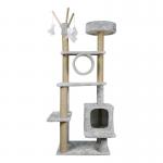Gray Short Plush And Sisal Tall Cat Tower Large Cat Tree For Rest for sale