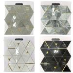 Marble Stone Triangle Luxury Mosaic Tiles With Stainless Steel Metal Mosaic Tile Bathroom Backsplash for sale