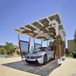 10-60° Galvanized Steel PV Solar Carport Mounting Systems for sale