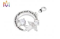 China 14.5G Moon Shaped Cremation Engraved Necklace Charms supplier