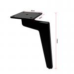Matte Black Thickened Metal Angled Sofa Legs Cabinet & Coffee Table Furniture Leg Fittings