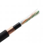 Cat6 FTP SFTP 23awg Waterproof Lan Cable , Outdoor Black Armored Cable 1000ft / 305m for sale