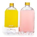 Airtight 8 Oz Glass Juice Bottles Flat Flask For Liquor Whisky Kombucha for sale