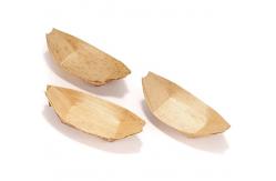 China Biodegradable Disposable Serving Cone Bamboo Leaf Plate Boat For Sushi Food supplier
