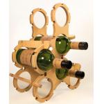 Retail Store Bamboo Display Unit 6 Bottle Tabletop Wine Bottle Storage Rack for sale