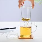 14oz / 420ml Glass Tea Infuser Cup With Lid Durable Loose Leaf Tea Mug