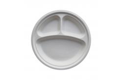 China Biodegradable Disposable Bagasse Three Compartment Paper Plates supplier