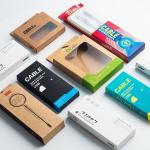 350g CMYK PMS Cell Phone Packaging Box Kraft , Youfu Data Cable Packing Box for sale