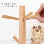 Wooden Bulk Kitchen Supplies Coffee Mug Rack Countertop Tree With 6 Hooks