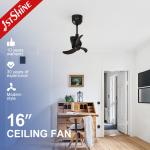 Ceiling Fan 1stshine Air Cooling 120 Degree Revolve DC Motor 5 Speed 16 Inches Small for sale
