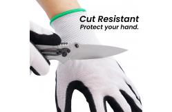 China ANSI A4 Cut Resistant Gloves , Level D Industrial Glove HPPE Nitrile Cut Resistant supplier