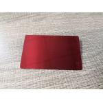 Glossy 0.8mm Plain Red Brushed Metal Bank Card Small Chip For Supermarket for sale