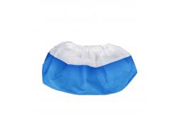 China Anti Bacterial Waterproof Blue And White Disposable Use Medical PP+CPE Shoe Cover supplier