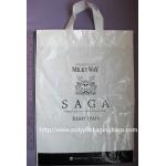 Eco-Friendly White Soft Loop Handle Stand Up Plastic Bags For Grocery