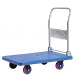 Industrial Heavy Duty Flat Hand Push Trolley Folded Shopping Cart For Warehouse for sale