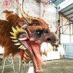 Wall Mounted Animatronic Dragon Head 1.8m 12months Warranty for sale