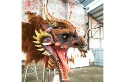 China Wall Mounted Animatronic Dragon Head 1.8m 12months Warranty supplier