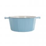 Blue Cast Iron Stock Pots Cooking 10.2cm Height Wear Resistant For Soup for sale