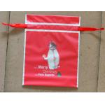 Red double-layer material outer CPE + inner PE plastic gift bag, drawstring bag gift bag with ribbon for sale