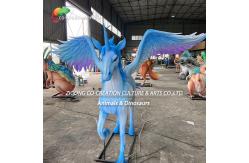 China Ethereal Glowing Winged Unicorn Sculpture | Radiant Gradient Light Art supplier