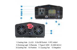 China 1000W Pure Sine Wave Solar Inverter 12V/24V 110V/120V Output supplier