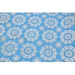 Nylon Mesh Embroidered Allover Lace Fabric With Polyester Yarn Snowflake Style for sale