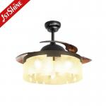 230V Midcentury Design Warm Lighting Ceiling Fan with Hidden Blades and Remote Control