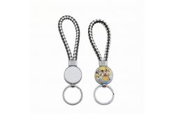China Sublimation PU Rope Keychain Key Ring Custom Blank Sublimation Car Key Chain supplier
