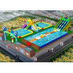 Durable 0.55mm PVC Taroaulin  Inflatable Water Park With Hand Printing