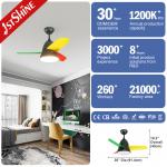 Bedroom Brushless Dimmable LED Ceiling Fan With Remote RoHS Certification