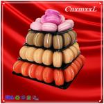 Plastic Macaron Display Stand With 4 Tier Square Macaron Tower