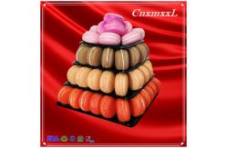 China Plastic Macaron Display Stand With 4 Tier Square Macaron Tower supplier