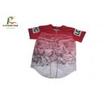 White 100 Polyester Baseball Jerseys , Custom Sublimated Baseball Jerseys With Buttons Up for sale