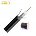 Outdoor Non-Plenum RG6 Coaxial Cable 18 AWG CCS CM Rated PVC Steel Messenger for sale