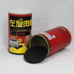 Alumunium Easy Open End Paper Composite Cans with Black PP Plug and PE Cap for sale