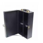 Rigid PU Leather Box CMYK Glass Wine Box packaging Varnish 1 2 pcs for sale
