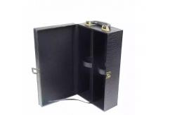 China Rigid PU Leather Box CMYK Glass Wine Box packaging Varnish 1 2 pcs supplier